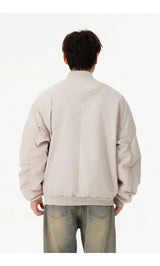 leather varsity coat, fall fit essential - comfortable cotton fit with bold prints