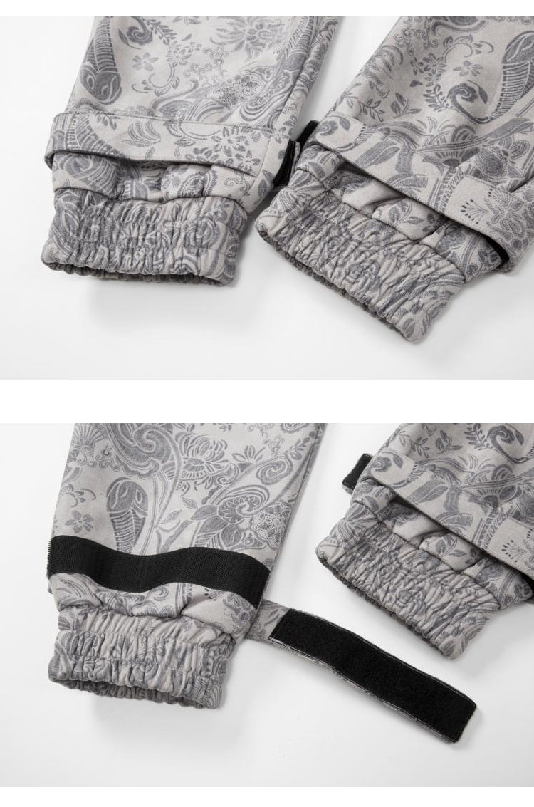 hip hop loose fit elastic waist pants fashion paisy ankle pants mens casual letter embroidery drewstring sportwear pants joggers unique joggers style 3538