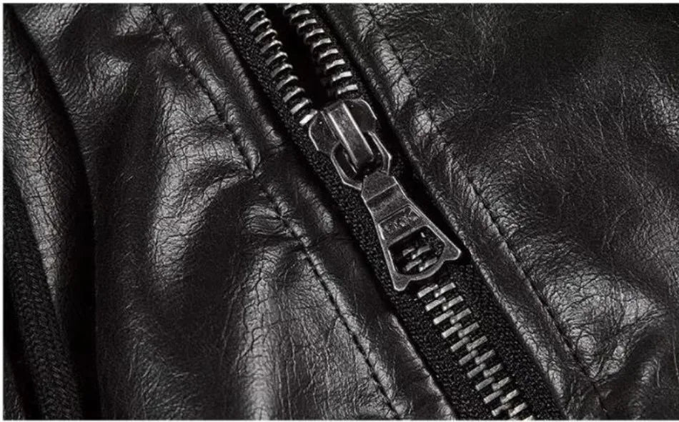 Winter American Fake Two Pieces Parkas Mens Heavy Weight Thicken Hip Hop PU Leather Cotton Jacket Trend Loose Motorcycle Coats