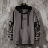 Male Clothes Hooded Green Loose Sweatshirt For Men Hoodies Fleeced Pas