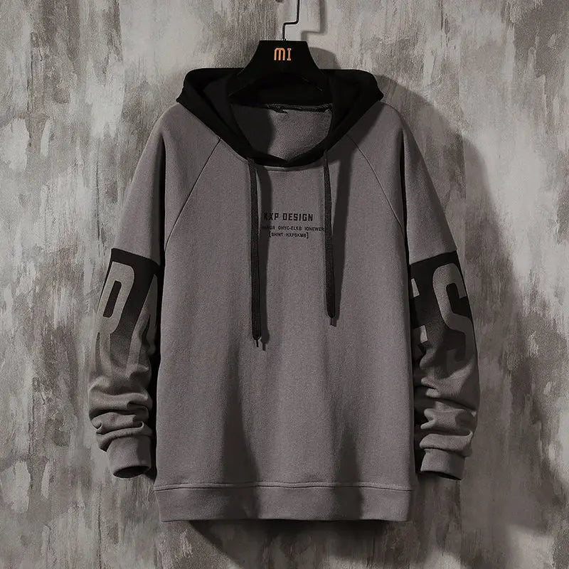 Male Clothes Hooded Green Loose Sweatshirt For Men Hoodies Fleeced Pas
