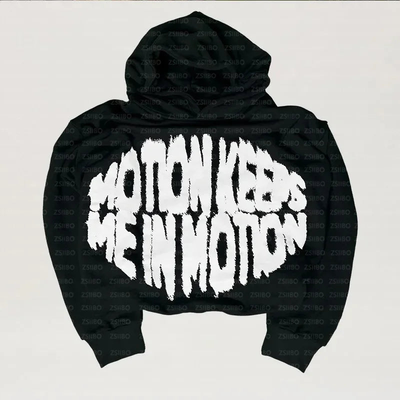 Men Clothing Letter Fashion Hoodie Alphabet Blast Print Pattern Men Ha
