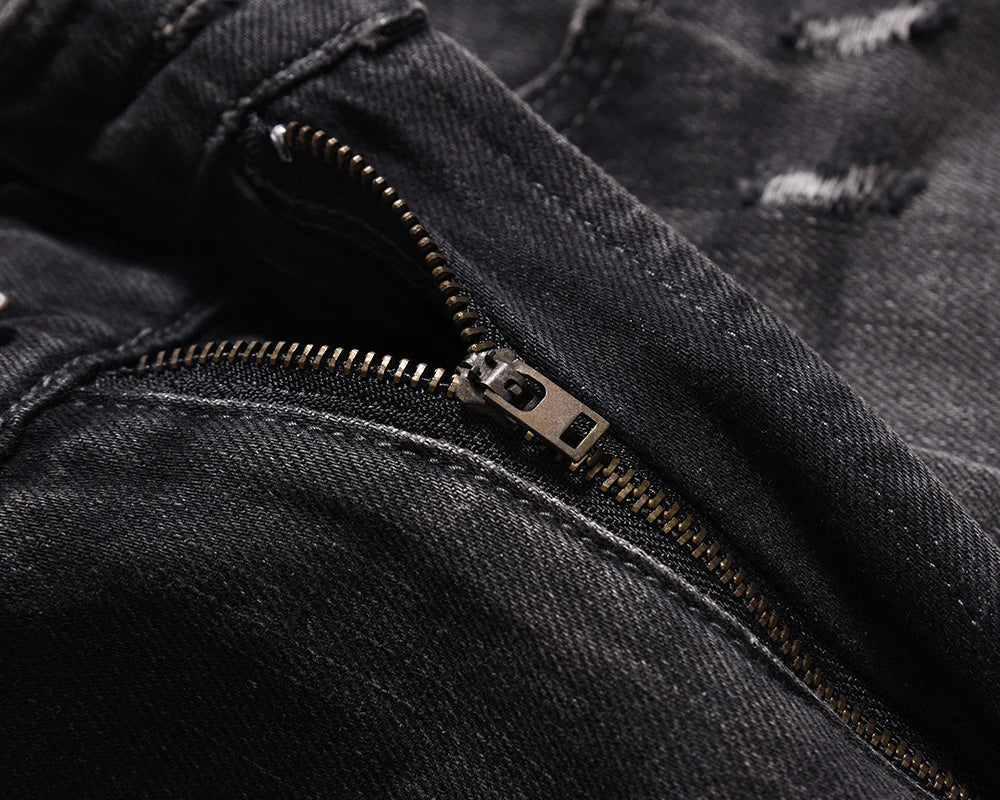 frayed hole washed pantalones hombre baggy jeans mens straight hip hop casual ropa y2k denim pants oversized cargo trousers unique cargo style 1302