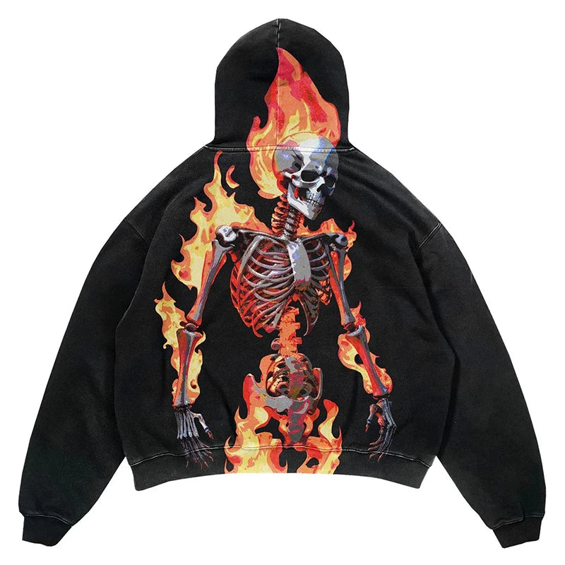 Woman Y2K Clothing Hoodies Printed Pattern Pullover Sweatshirt Streetwear