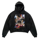 2024 Men Spring Hoodie Retro Japanese Anime Graphic Hoodies Boxer Hip
