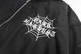 retro baseball bomber, cold season style, for men, fall streetwear outfit, oversized style, layered fashion, modern aesthetic