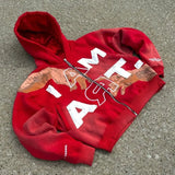 Hip Hop Trendy Streetwear Y2K Harajuku American Retro Letter Print Zip