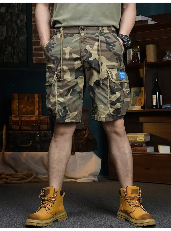 summer cargo shorts mens loose five pocket multi pocket outdoor motorcycle camouflage pants mens shorts baggy cargo bottoms