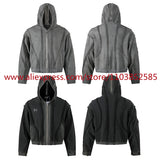 2024 Autumn Winter Vintage Heavy Weight Washed Hooded Long Sleeved Swe