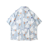Dark Icon Full Prined Oversized Men's Shirt Short Sleeve Summer Streetwear Shirts for Men