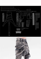 vintage motorcycle trousers joggers mens asymmetric straped pleated cross pants function elastic waist trousers unique joggers style 4598