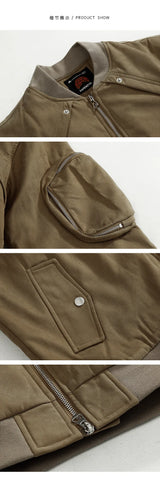 Winter Vintage Suede Jacket Cotton-padded Jacket Men's Korean-style Loose Cotton-padded Coat Winter Thickened Cotton-padded Coat