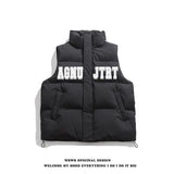 2024 Winter Korean Simple Ins Letter Printed Vest Cotton Clothing American Y2K Men Women Trendy Brand Loose Casual Vest Jacket