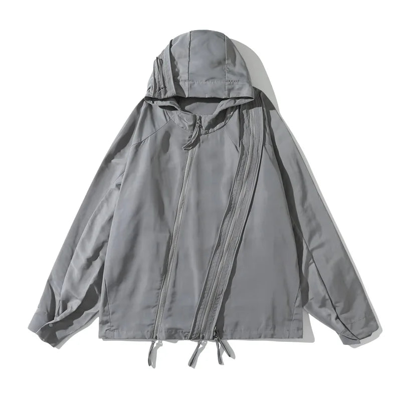 New 2023 Men Raf Technical zip-up Parka Track Zipper Casual Mess Windbreaker With Hoody Trench Jackets Coat #A06