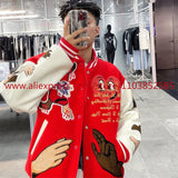 trendy coat featuring 2024 autumn winter vintage high street vibe style american heavy duty embroidered baseball jacket coat men top oversize hip hop design – premium quality jacket for men