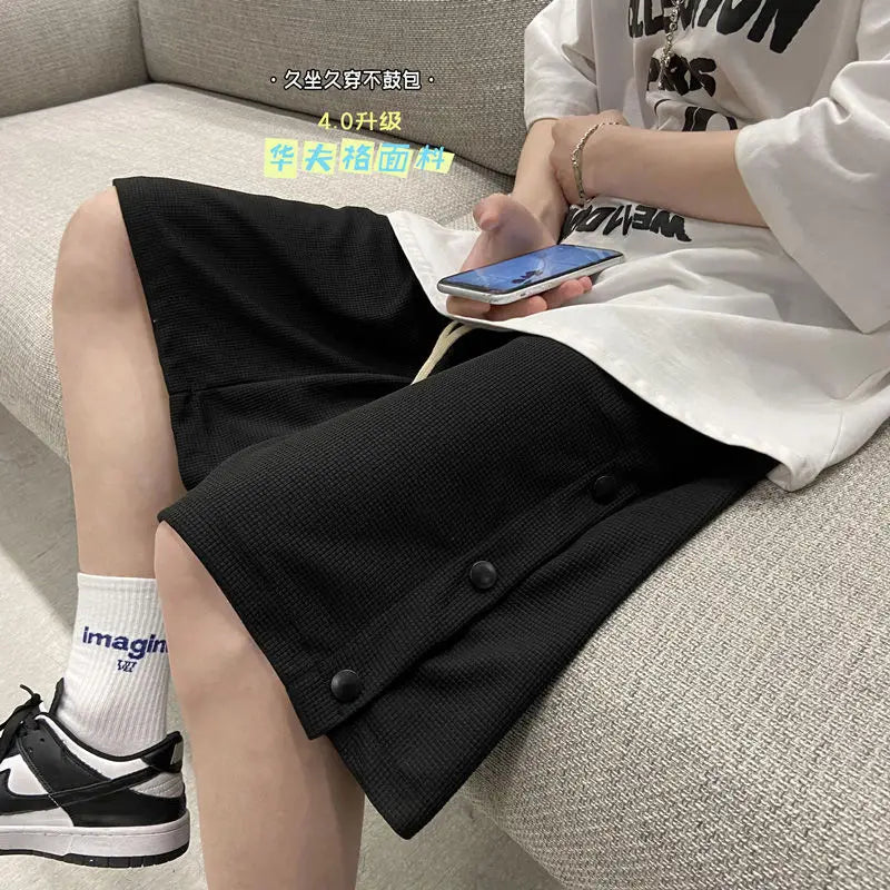 2023 summer new light luxury fashion pants men shorts casual loose beach pants all match boutique clothing simple style unique shorts style 3761