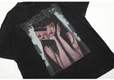 Cyberpunk Aesthetic print tee – Aolamegs Mens Oversized T Shirts Cartoon Cute Girl Graphics