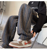 high quality stripe plaid mens trousers baggy straight fashion classic padded autumn winter casual pants male plus size m 8xl unique default style 1178