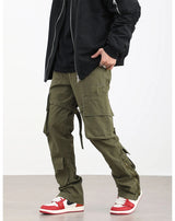 mens hip hip pants retro cargo pant streetwear side pockets bottom zipper harajuku joggers casual loose straight cotton trousers unique joggers style 3833