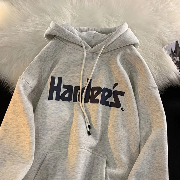 Trendy Personalized Pure Cotton Men's Hooded Sweatshirt New American Style Y2K Simple Loose Retro Thickened Jacket Tops