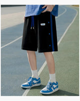 2023 summer new light luxury fashion casual beach pants men straight shorts loose pants boutique clothing simple style unique shorts style 4095