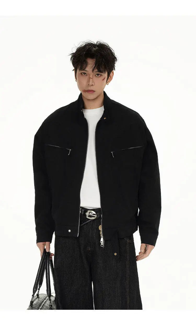 retro baseball outerwear, daily essential, men's streetwear fashion, trendy oversized fit, urban techwear design, modern hip 