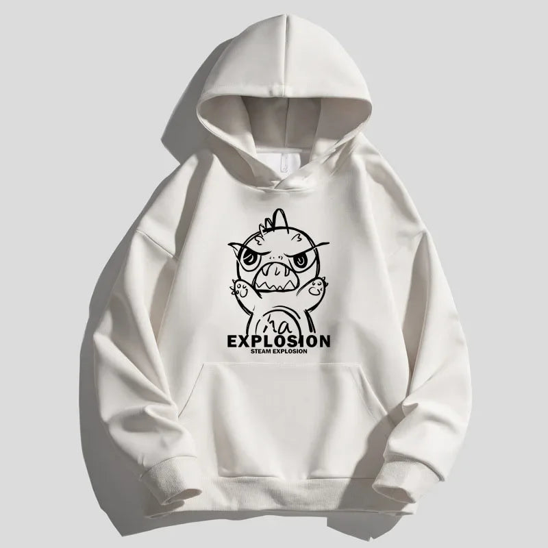 retro flame hoodie, high-street style, oversized streetwear hoodie for men, urban techwear fashion