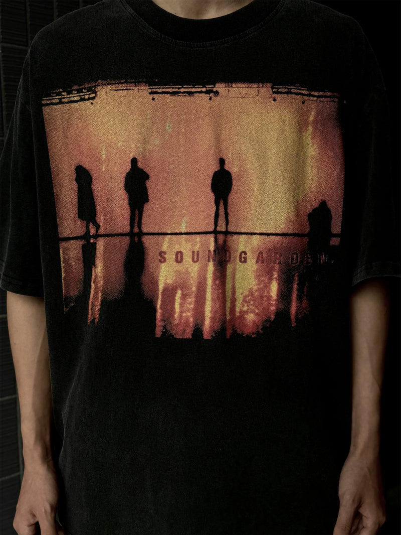 Retro Vintage Summer Rock Band Print Cotton High-Street Casual Loose Tops T-Shirt