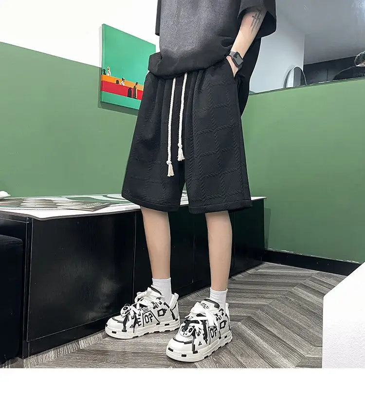 korean style niche casual shorts men summer workwear five point pants design trendy brand loose couple style retro sports pants unique shorts style 2160