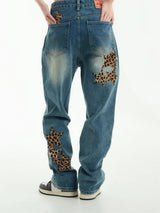 black baggy jeans men star patchwork straight denim pants fashion jeans male streetwear hip hop y2k loose trousers unique jeans style 818