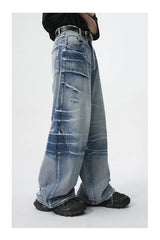 vintage blue baggy jeans man loose straight denim pants harajuku hip hop jeans trousers men unique jeans style 691