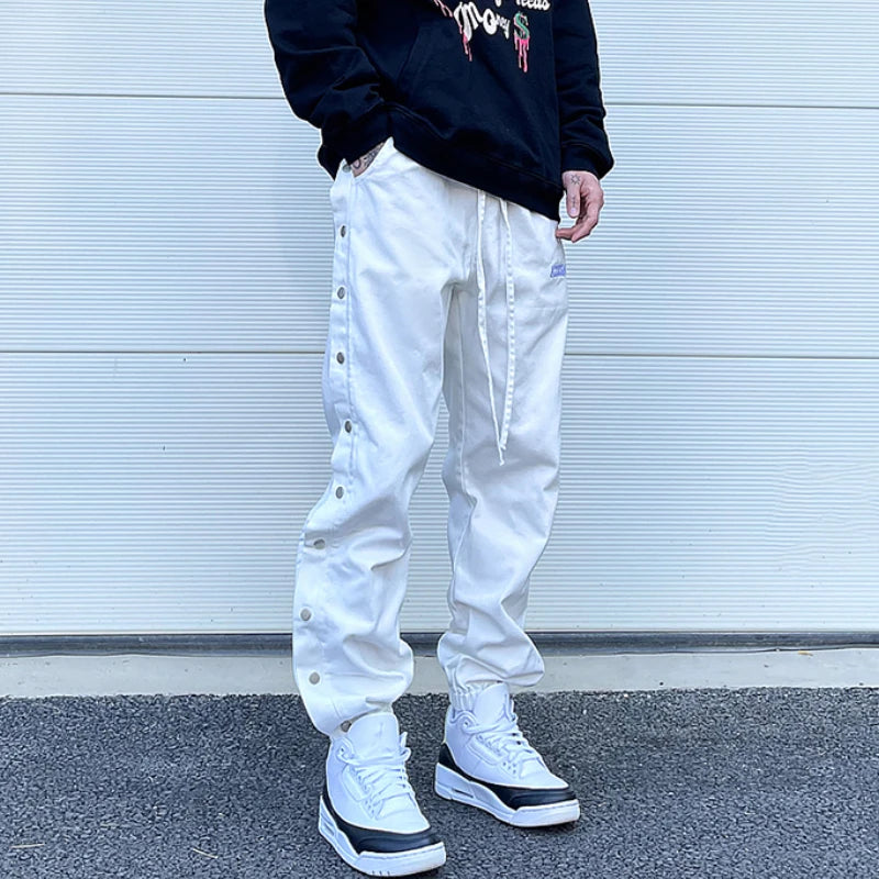 hip hop loose fit elastic waist pants patchwork paisley side bottoms ankle pants mens casual drewstring sportwear pants joggers streetwear sweatpants