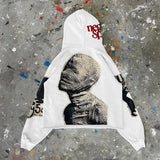 Y2K Hoodie Trend Punk Mummy Print Oversized Hoodie Men and Women New Fashion Loose Harajuku Hip Hop Streetwear Gothic Sweatshirt