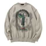 grunge oversized flame jumper built for warmth and edge, essential for winter street style, men’s streetwear clothing piece f