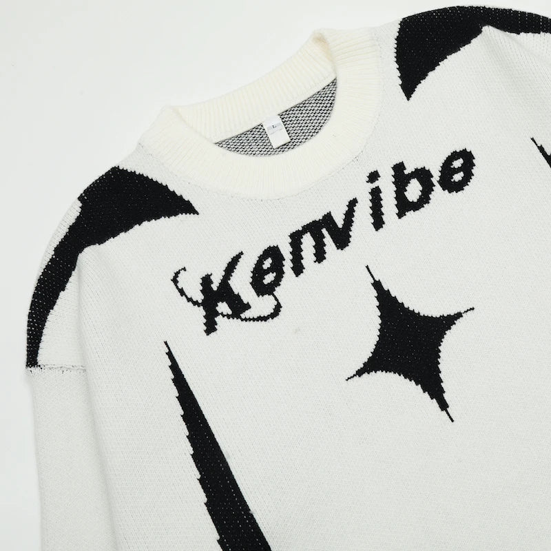 mens streetwear sweater hip hop letter geometry knitted sweater pullover new casual autumn o neck cotton sweater unisex jumpers - 2025 streetwear drop, high quality cotton hoodie, graphic printed hoodie for men and women