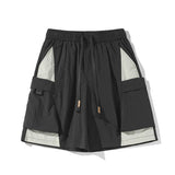 trendy patchwork shorts for men baggy track pants side pockets basketball short pants hip hop street male shorts summer street shorts