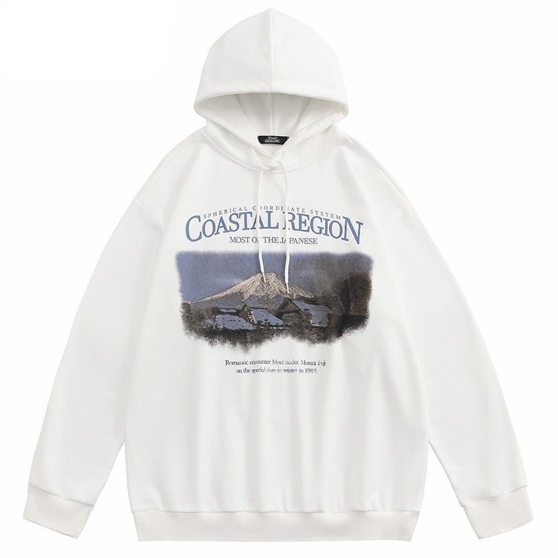 "Mountain Coast" Graphic Unisex Streetwear Vintage Women Men Y2K Hoodie