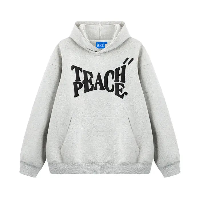 High End Fashion Brand American Letter Printed Sweatshirt Autumn Winter Men Women Couple Street Hooded Niche Retro Sweatshirt