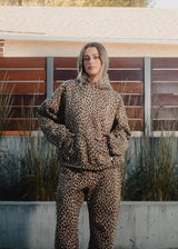 American Y2K New Fleece Padded Leopard Zipper Hoodie Women Street Fash