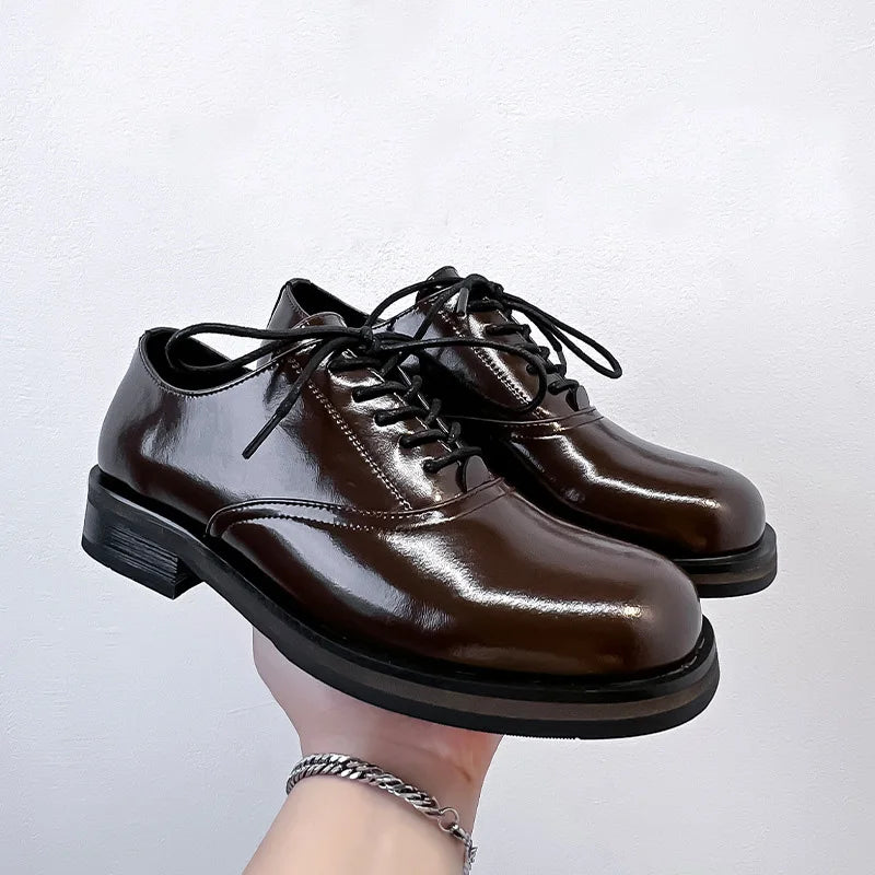 Commute Business Casual Derby Shoes Men Women Streetwear Fashion Hip Hop PU Leather Shoes Couple Shoe
