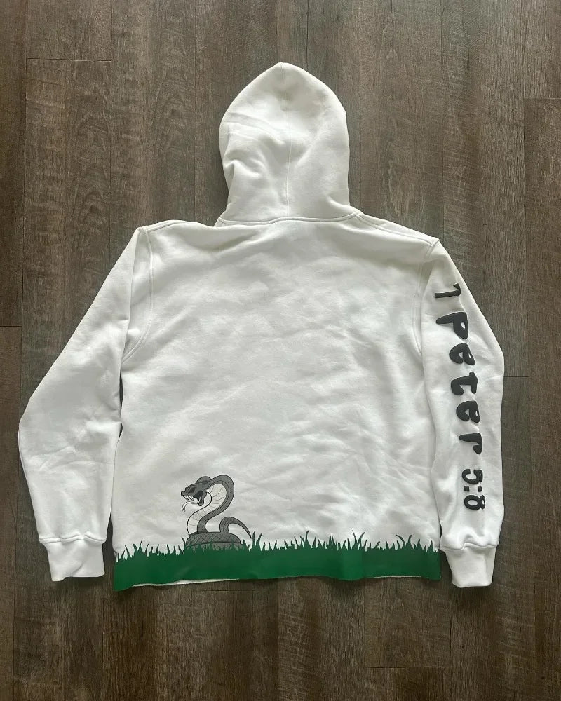 American Retro Fashion Letter Pattern Oversize Hoodie Mens Gothic Casu