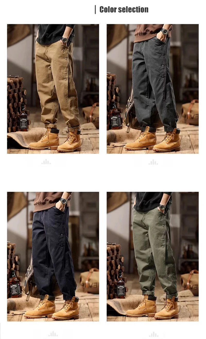 new breasted cargo tracksuit pants for men autumn y2k vintage harem tactical sweatpants casual outdoor baggy joggers trousers unique joggers style 55
