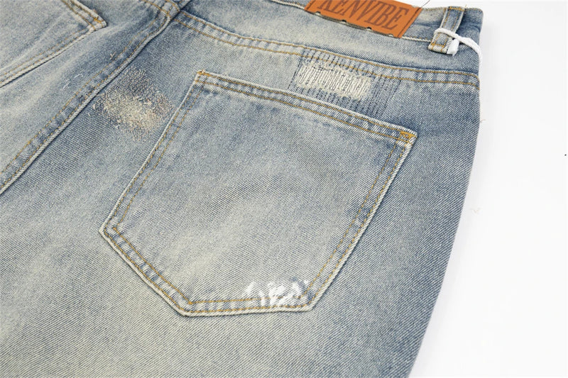 mens fashion ripped jeans blue straight baggy jeans trousers luxury loose casual distressed denim pants male 1 unique jeans style 4619