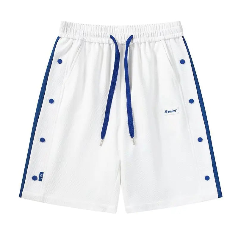2023 summer new light luxury fashion casual beach pants men straight shorts loose pants boutique clothing simple style drawstring street shorts