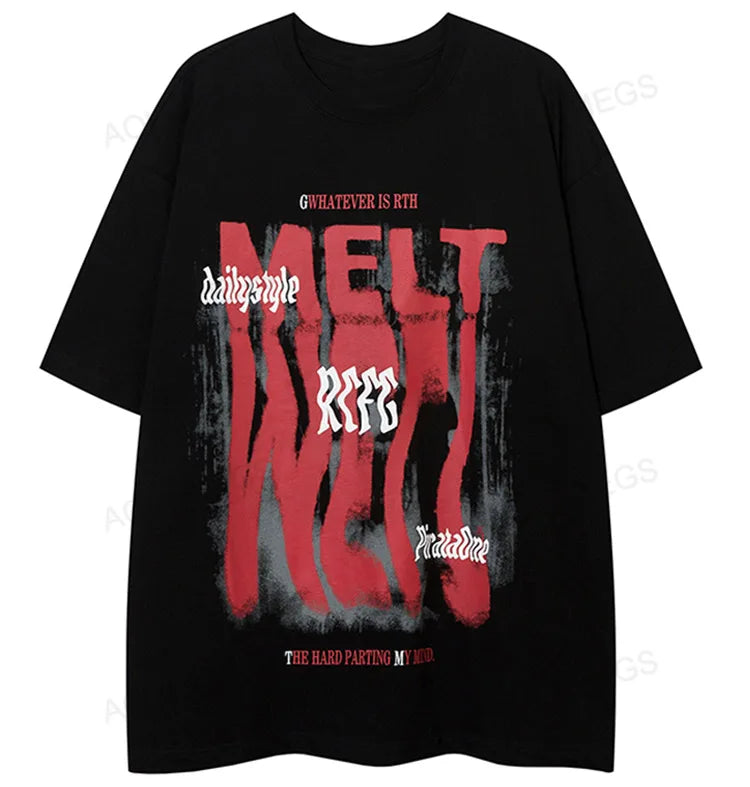 Anime Chrome logo – Men Short Sleeve T Shirts Letter Reflection Print Tshirt Hig