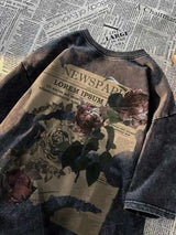 Skatercore Crying angel – Summer Loose Fitting Casual Couple Personality Flower Print