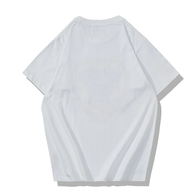 Y2k Oversized shirt – Summer Mens Short Sleeved Retro New 200G Locomotive Letter P