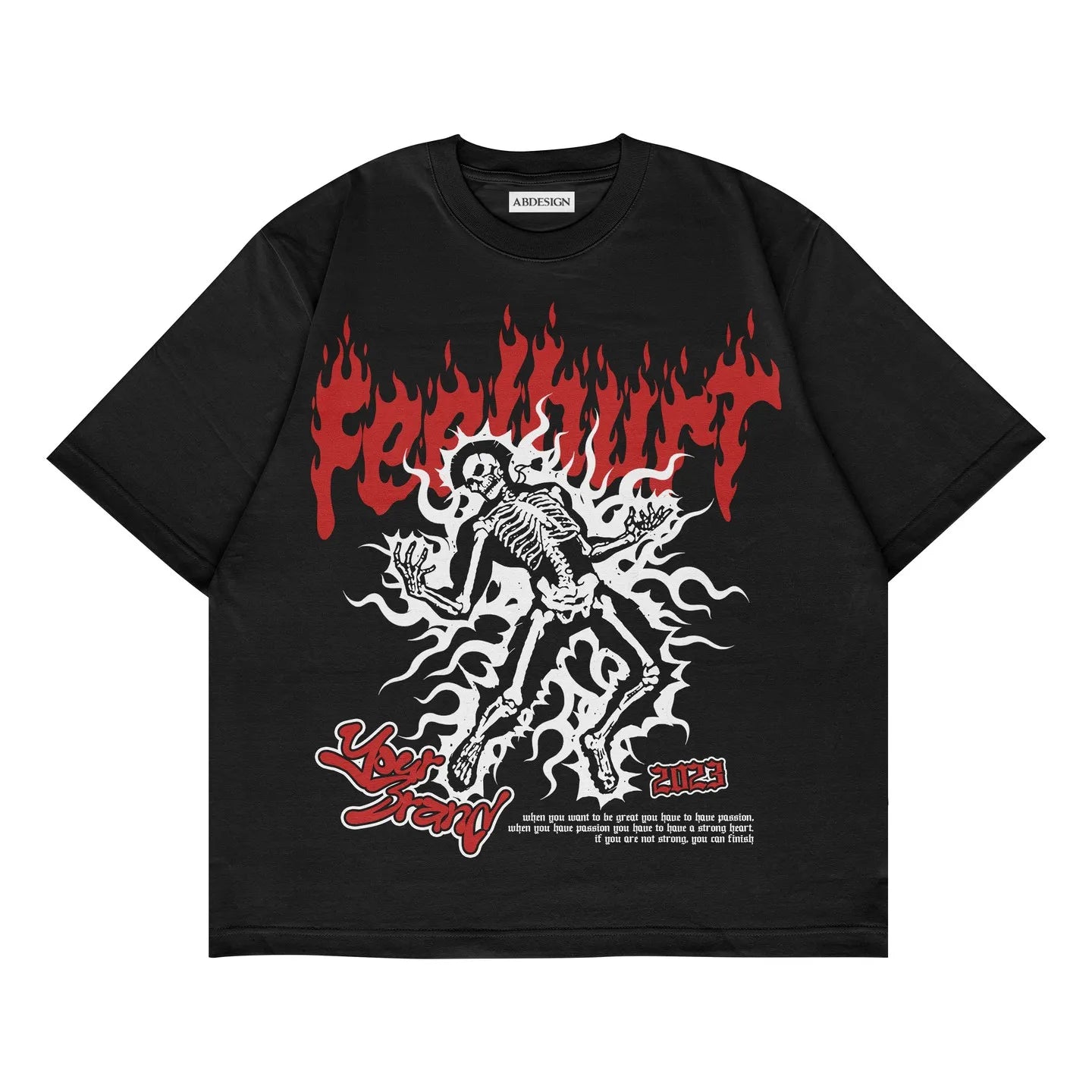 Grunge Y2K T-Shirt – Bleached Effect with Cursed Skull Art