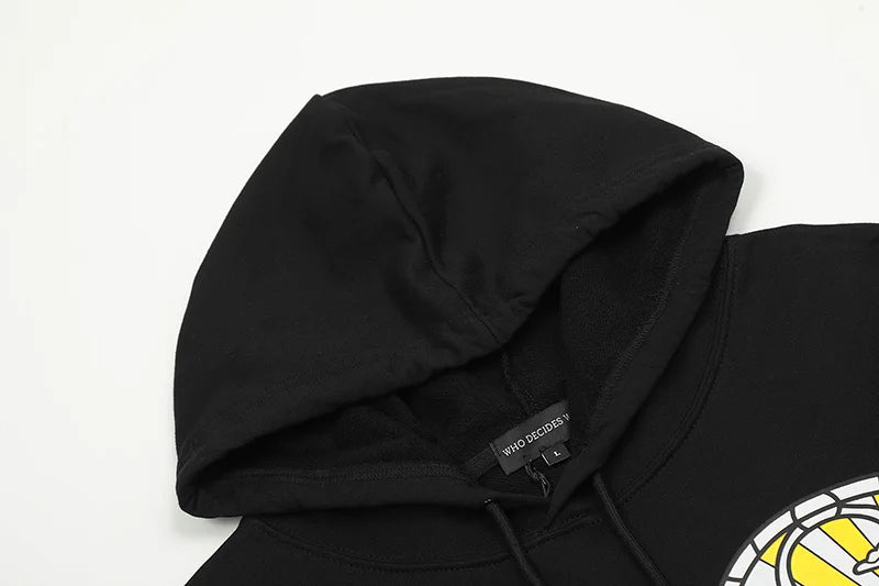 24Ss Autumn And Winter Who Decides War Hoodies Vintage City Cartoon Pr