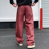 men streetwear fashion hip hop loose casual straight leather motorcycle pant man y2k trousers pants stage clothing relaxed fit trousers